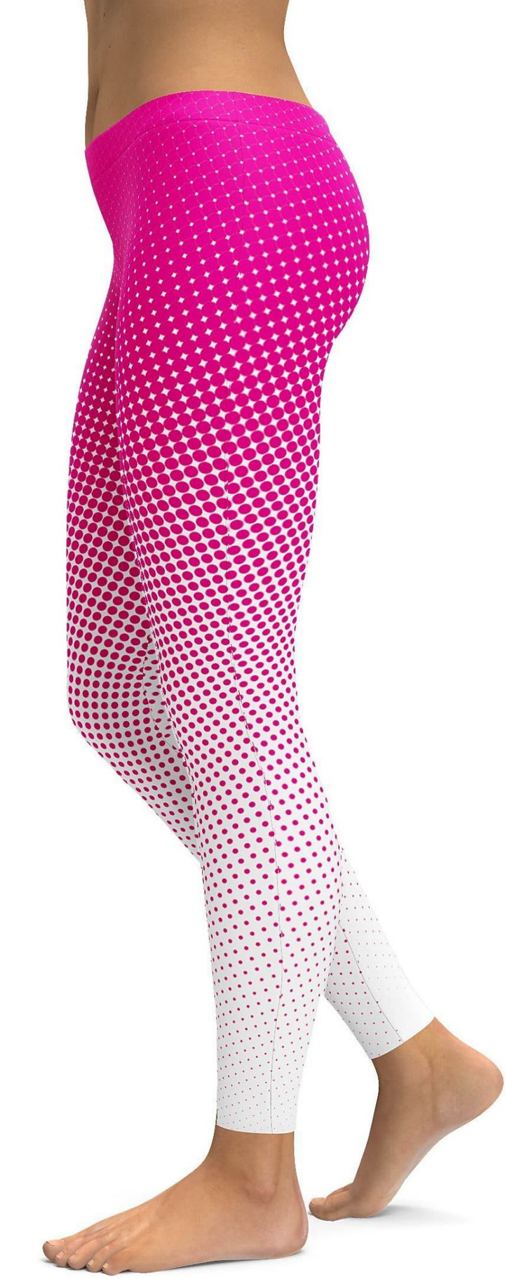 Pink Halftone High-Waisted Leggings