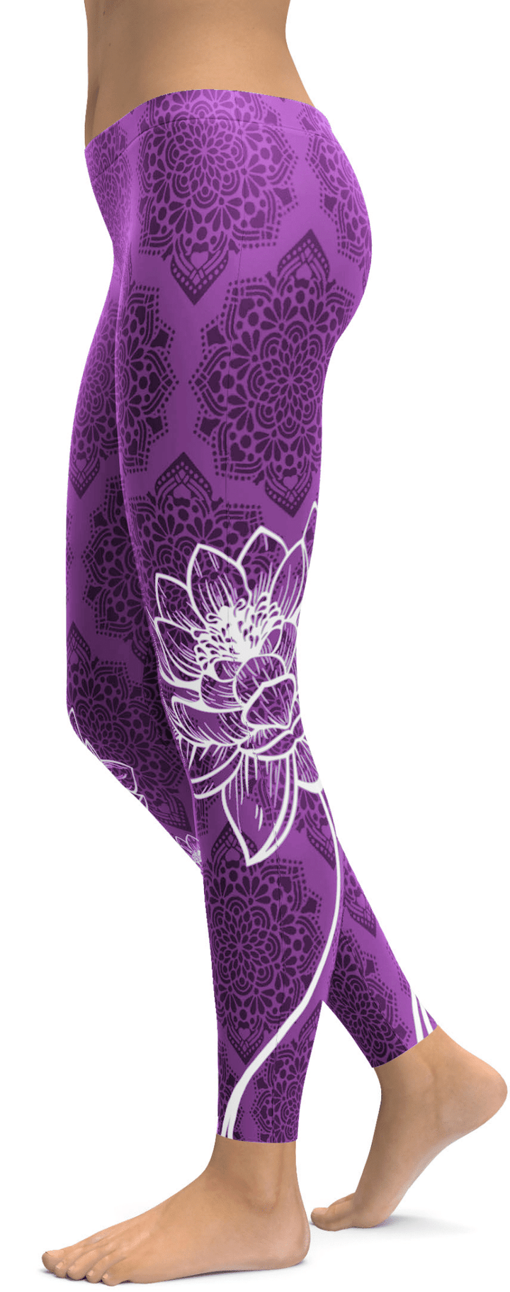 Lavender Lotus High-Waisted Leggings