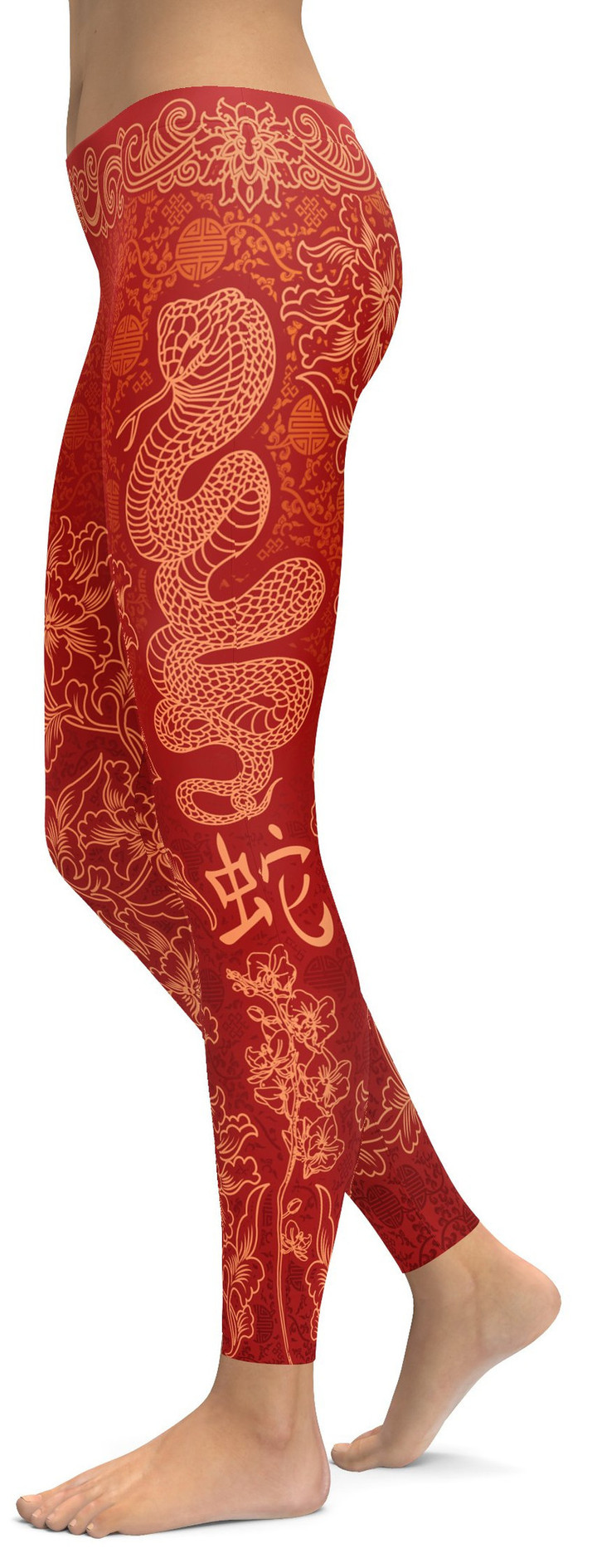 Chinese Zodiac Snake High-Waisted Leggings