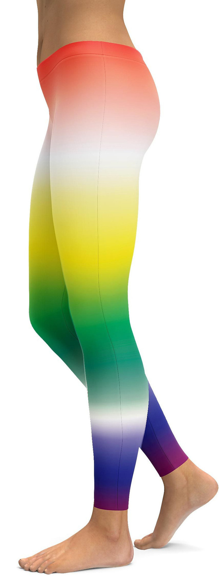 Ombre Rainbow High-Waisted Leggings