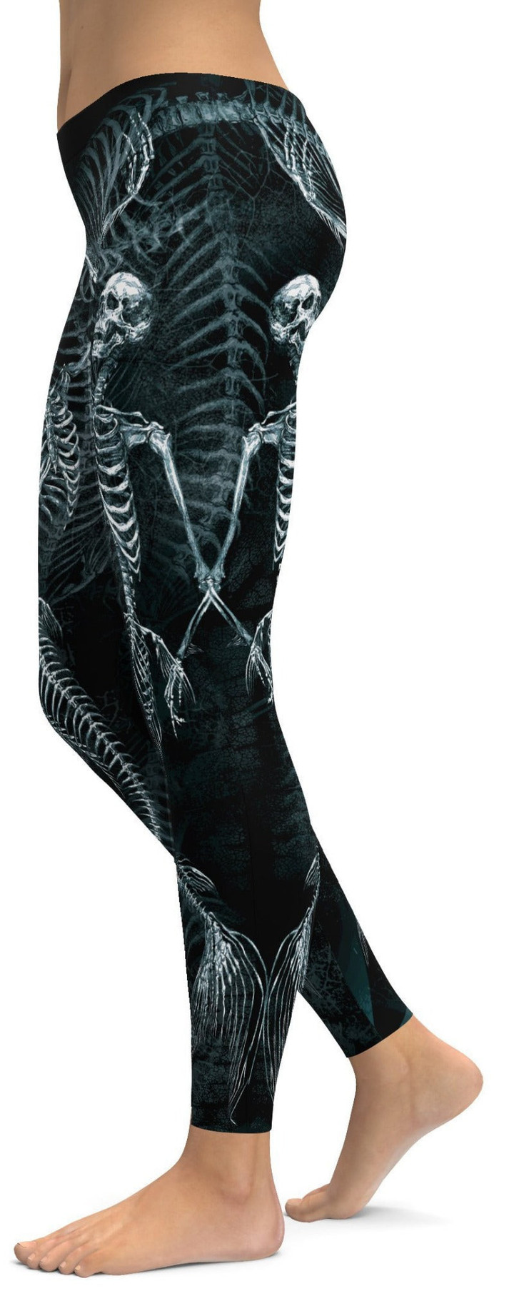 Mermaid Skeleton High-Waisted Leggings