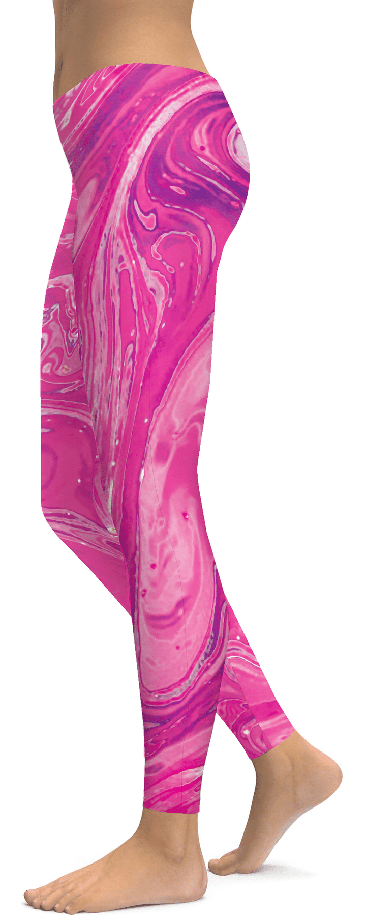 Pink Swirl High-Waisted Leggings