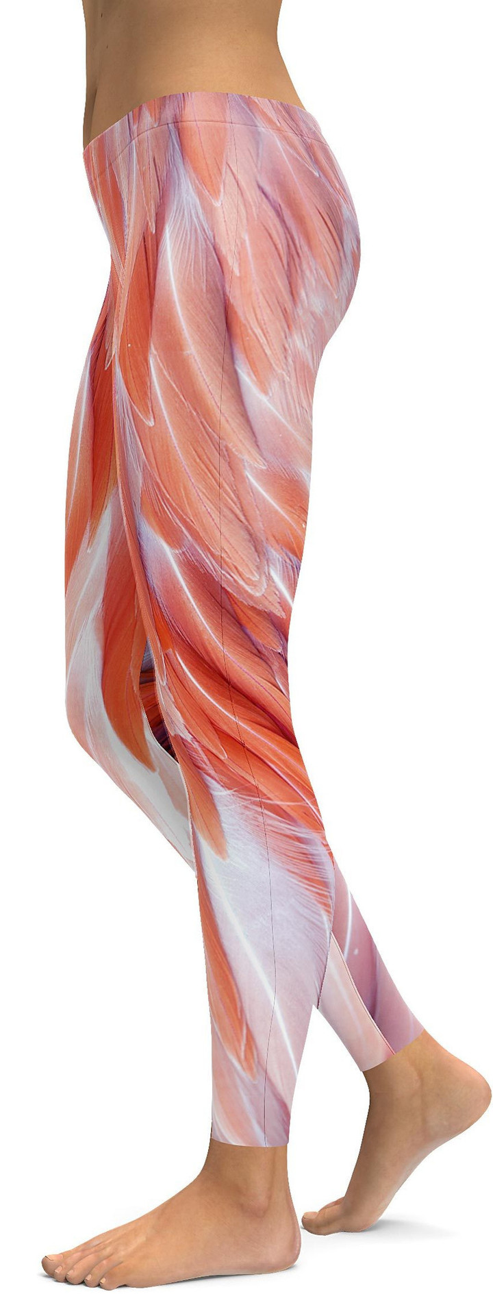 Flamingo Feathers High-Waisted Leggings