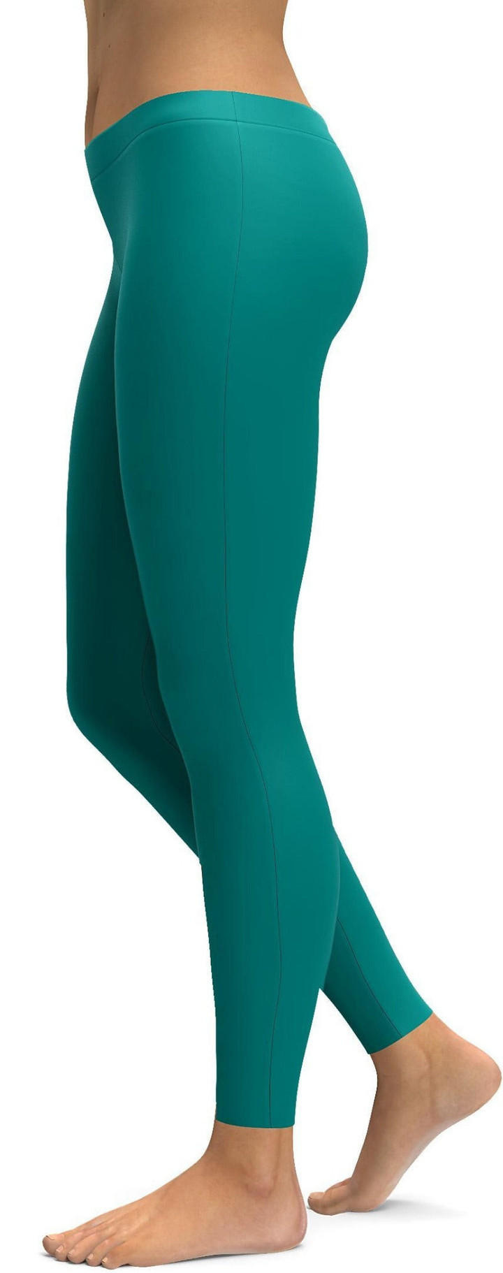Solid Teal High-Waisted Leggings