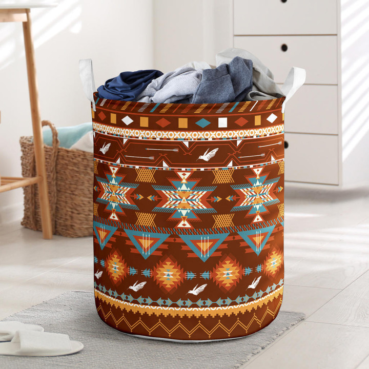 Pattern With Birds Laundry Basket