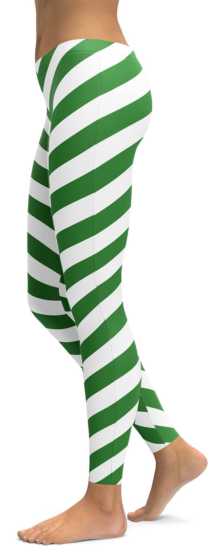 Irish Green Striped High-Waisted Leggings