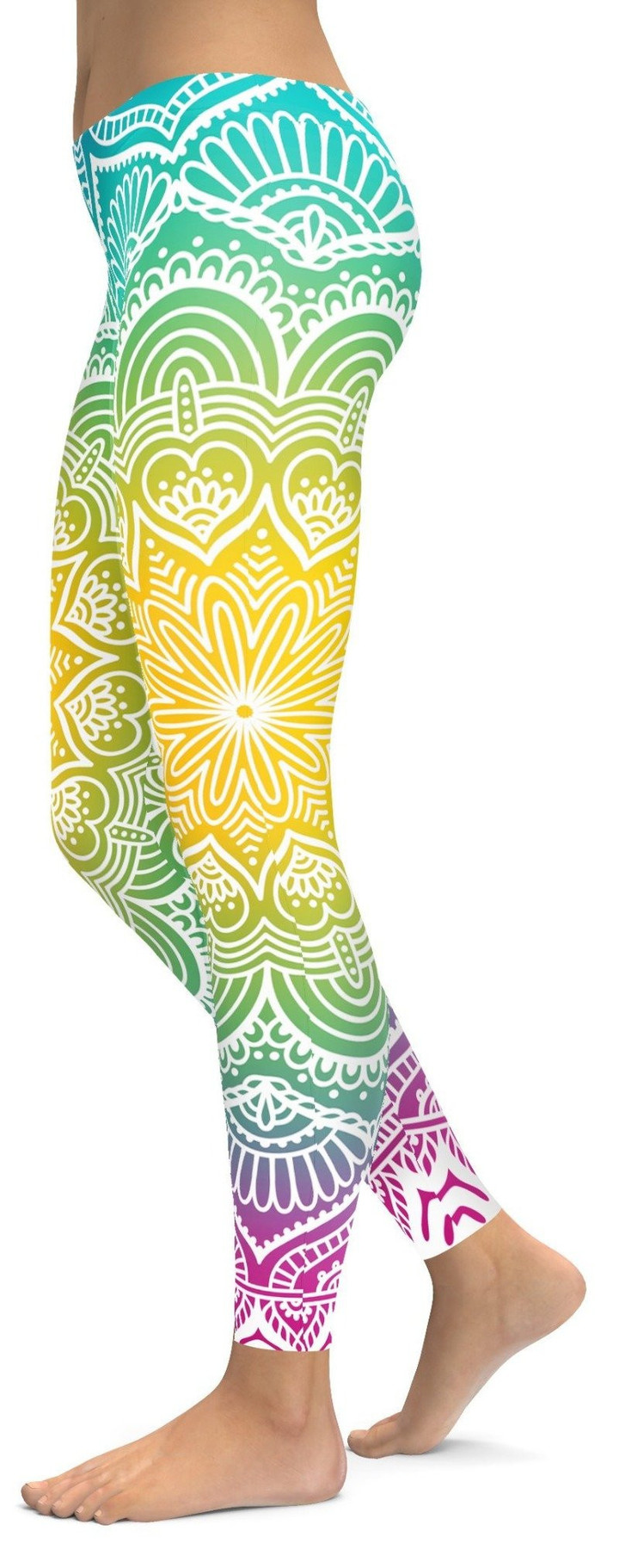 Bright Sun Mandala High-Waisted Leggings