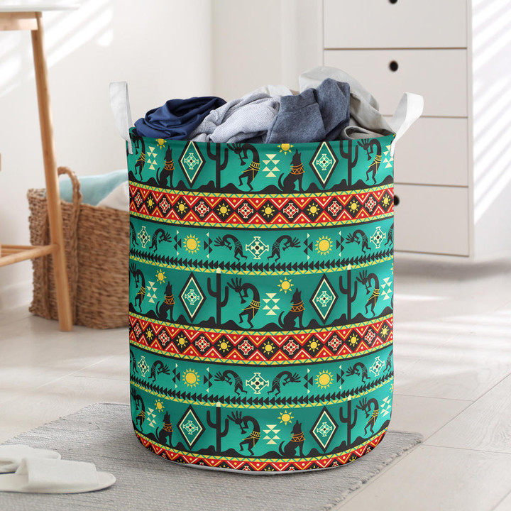Kokopelli Myth Green Laundry Basket