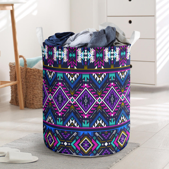Purple Tribe Pattern Laundry Basket