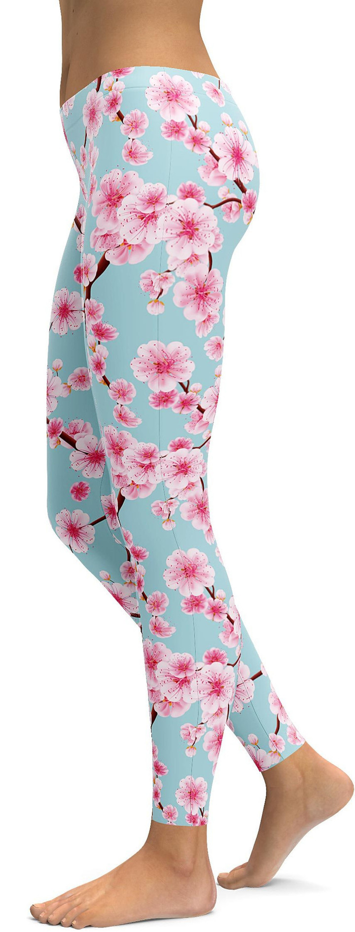 Japanese Cherry Blossom High-Waisted Leggings