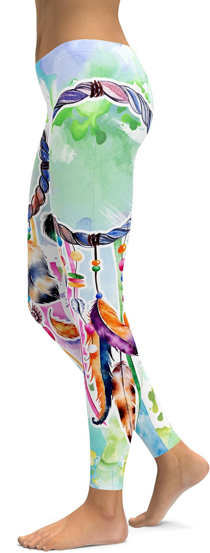 Watercolor Dreamcatcher High-Waisted Leggings