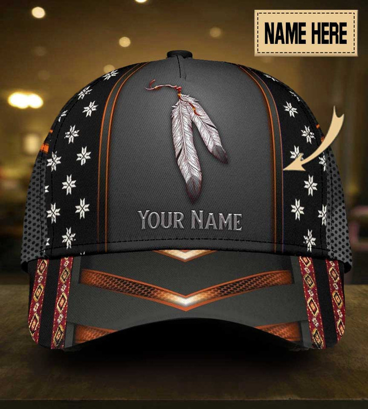 Native American Feather Black Personalized - Classic Cap - CAPC01NGA181221
