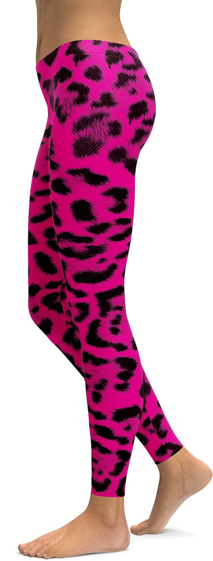 Pink Leopard Skin High-Waisted Leggings