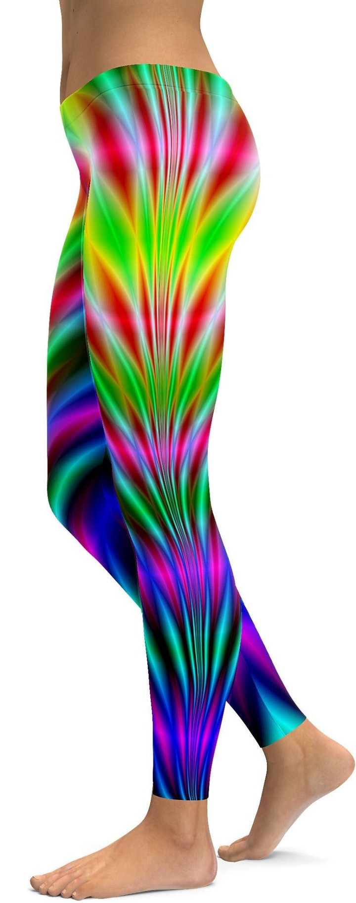 Psychedelic Neon Rave High-Waisted Leggings