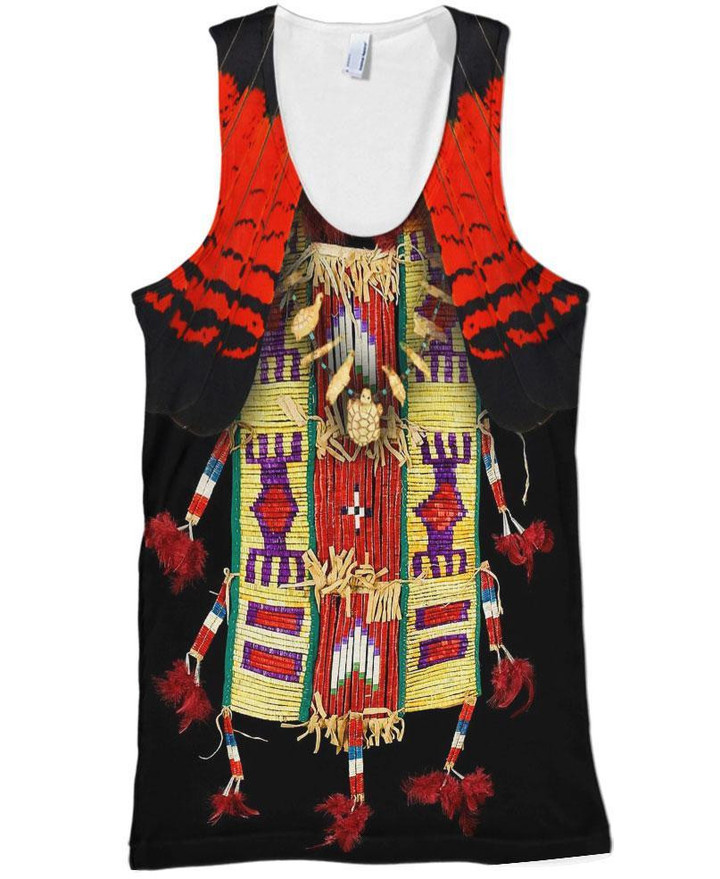 Black Red Native Style Tank Top