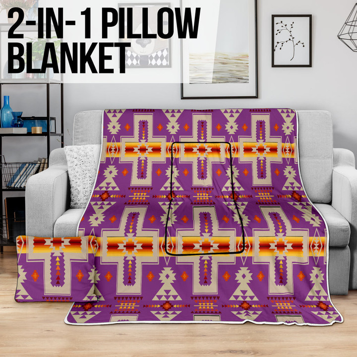 Light Purple Design Pillow Blanket
