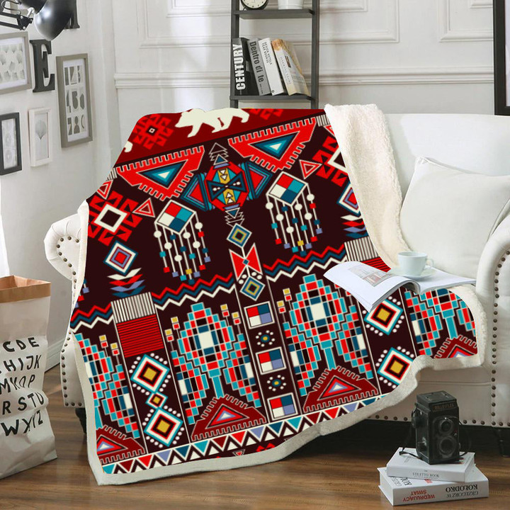 Pattern Red And Bison Blanket