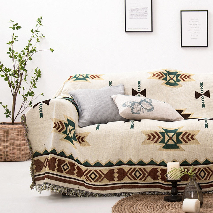 Geometry Aztec Blanket Ethnic Sofa Cover