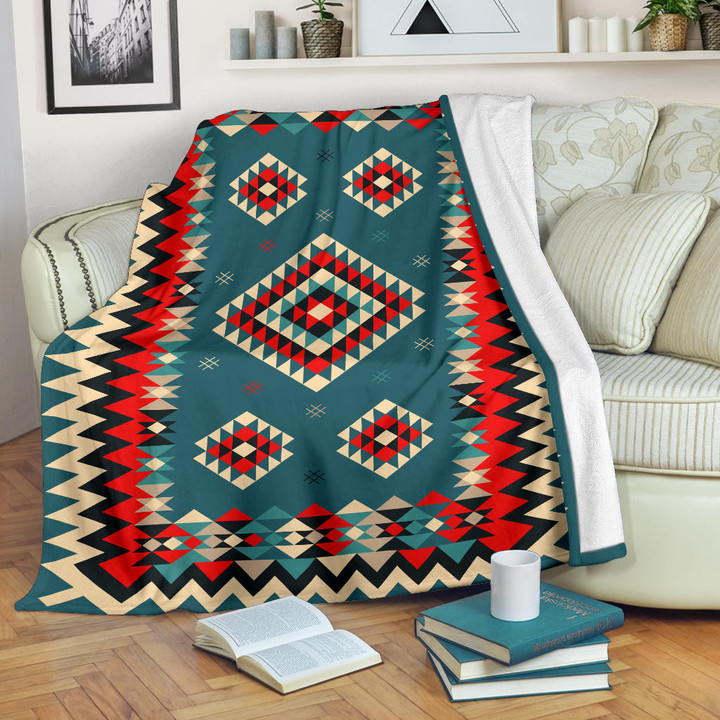 Ethnic Geometric Red Pattern Premium Blanket