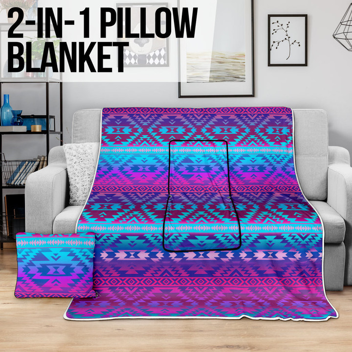 Pattern Native American Pillow Blanket 03