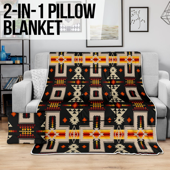 Tribe Design Pillow Blanket