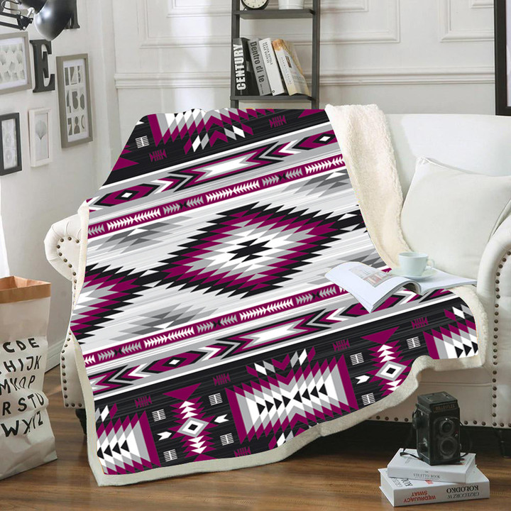 Purple Colors Pattern Native Blanket