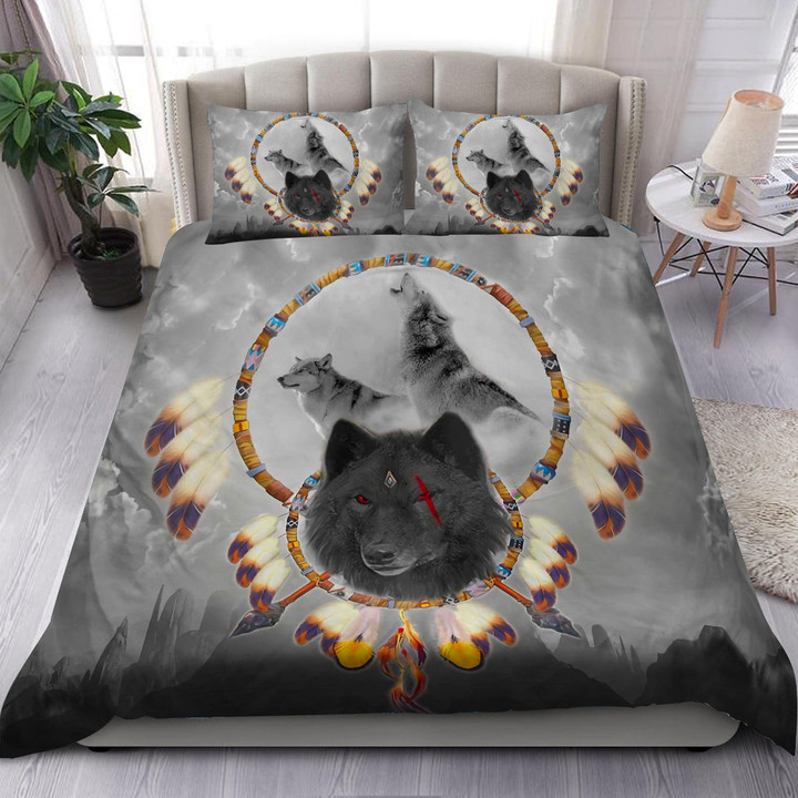 Wolf Native American Bedding Set 01