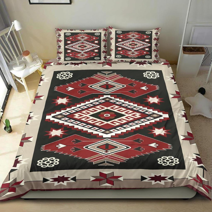 Tribal Red Brown Pattern Native American Bedding Sets