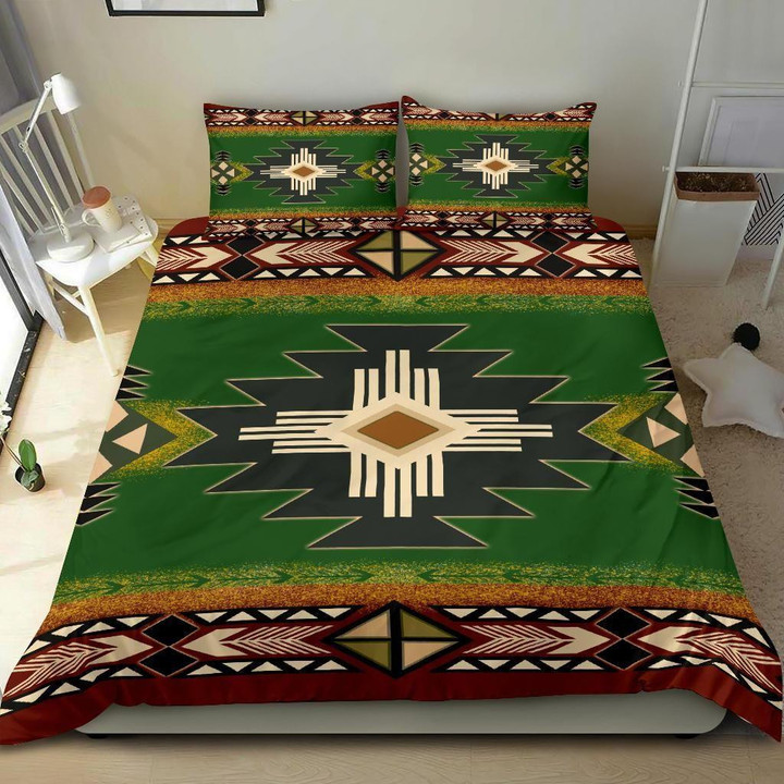 Indigenous Design Green Native American Bedding Sets 01