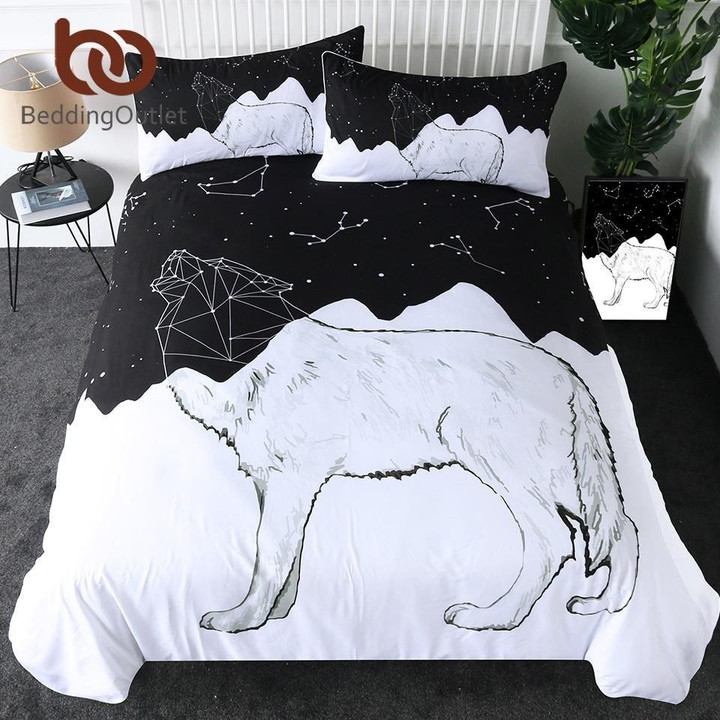 Wolf Constellation Native American Bedding Set