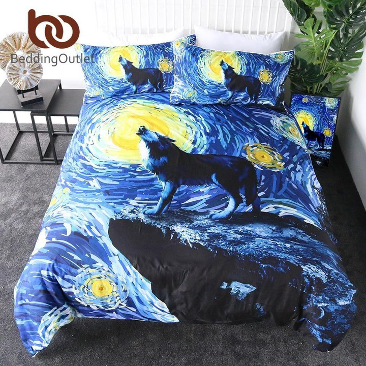 Howling Wolf Native American Bedding Set