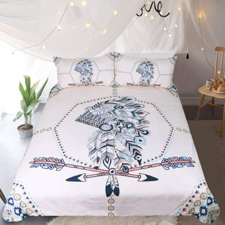 Tribal Indian Feathers Native American Bedding Set