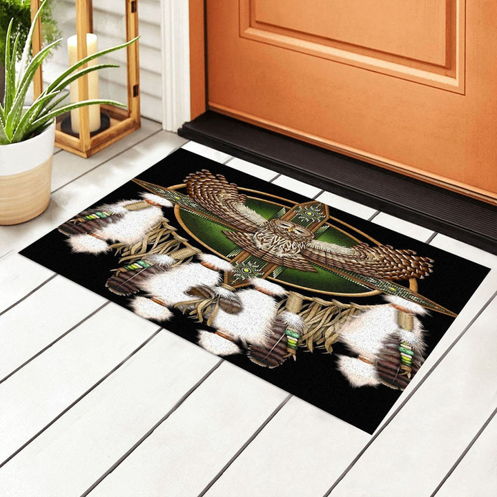 Amazing Native American Mandala Doormat, Native American Family Welcome Doormat