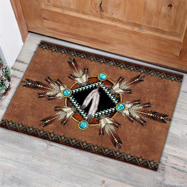 Native Americans Sign Nature Vintage Doormat, Native American Home Decorative Welcome Doormat