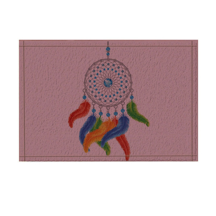 Colorful Dream Catcher Feathers Isolated Native American Doormat, Native American Home Decorative Welcome Doormat