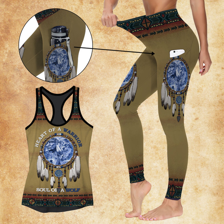 Heart of a Warrior Activewear Outfit: Racerback Tank Top & High Waist Leggings with Pockets Outfit