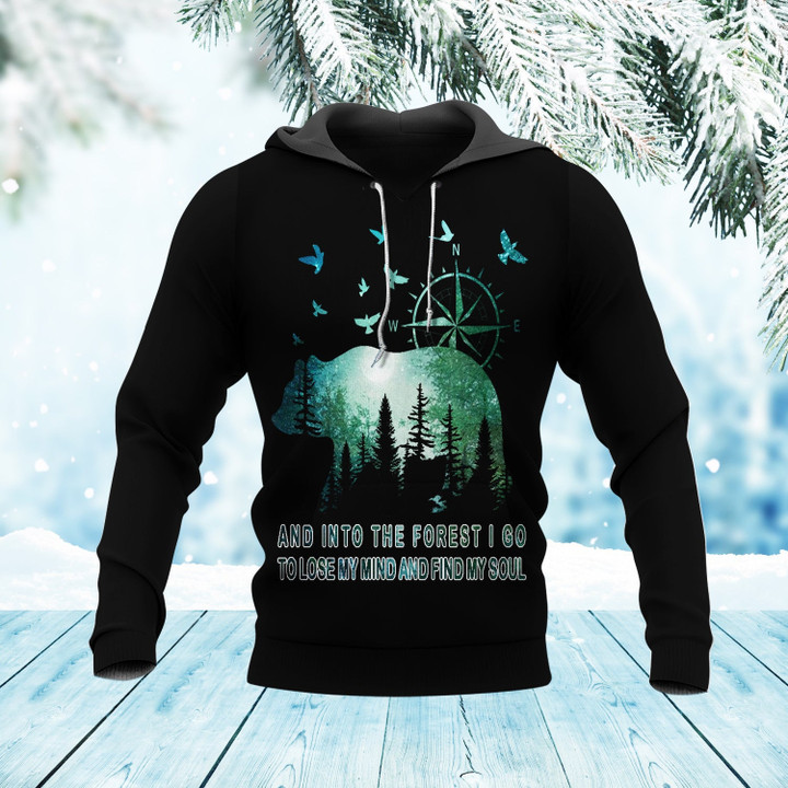 GB-NAT00480 Forest Bear Native American 3D Hoodie
