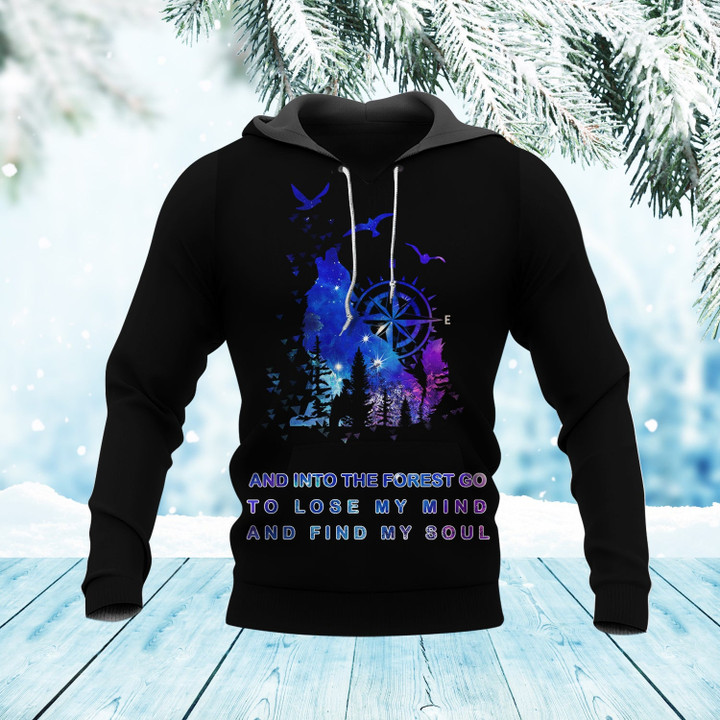 GB-NAT00481 Forest Bear Native American 3D Hoodie