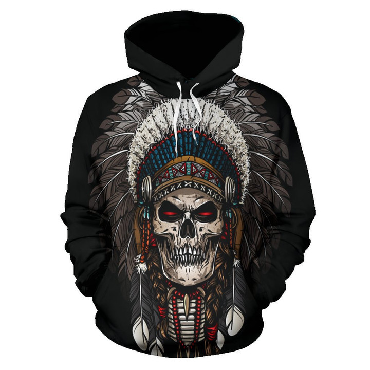 Indian Skull Chief Native American Hoodie