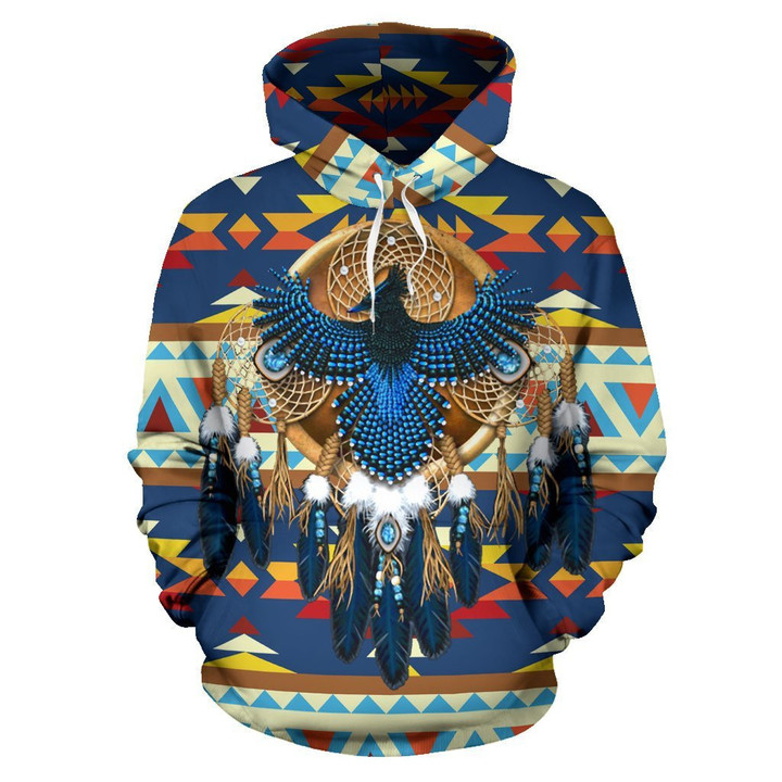 Blue Thunderbird Dreamcatcher Native American Pride Hoodie
