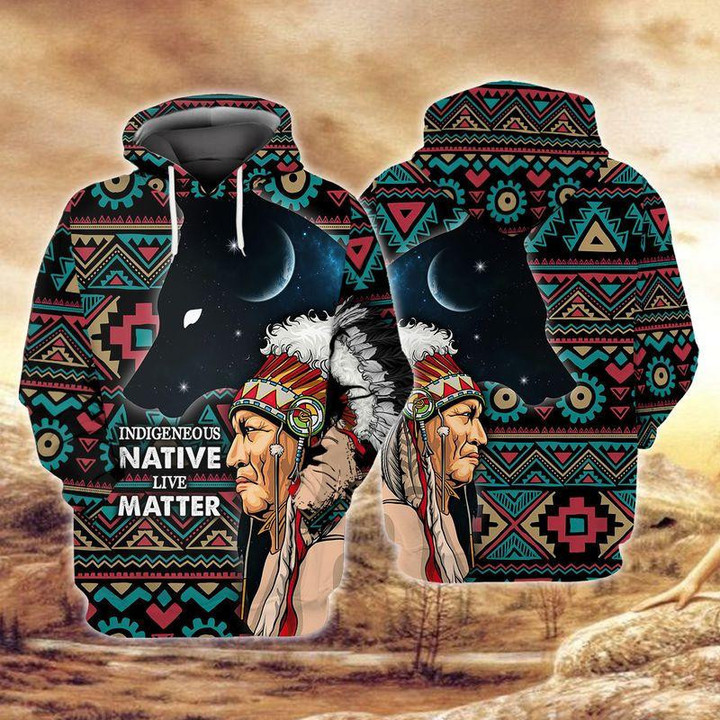 Indigeneous Native Live Matter - Chief Wolf Hoodie