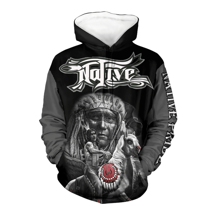 HD00025 Native American Chief and Warrior Hoodie
