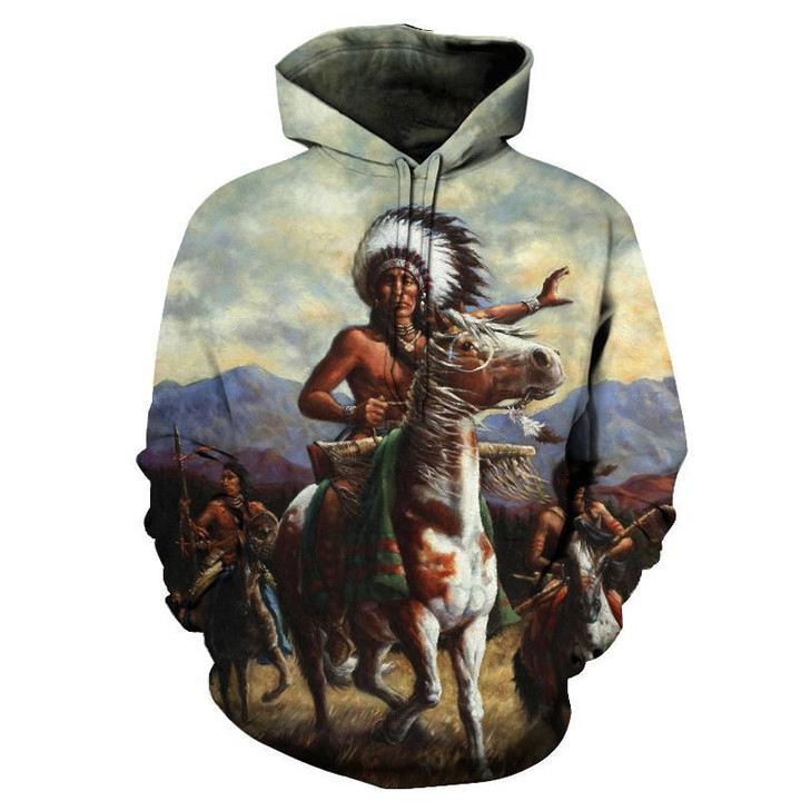 Tribal Warrior Native American Hoodie