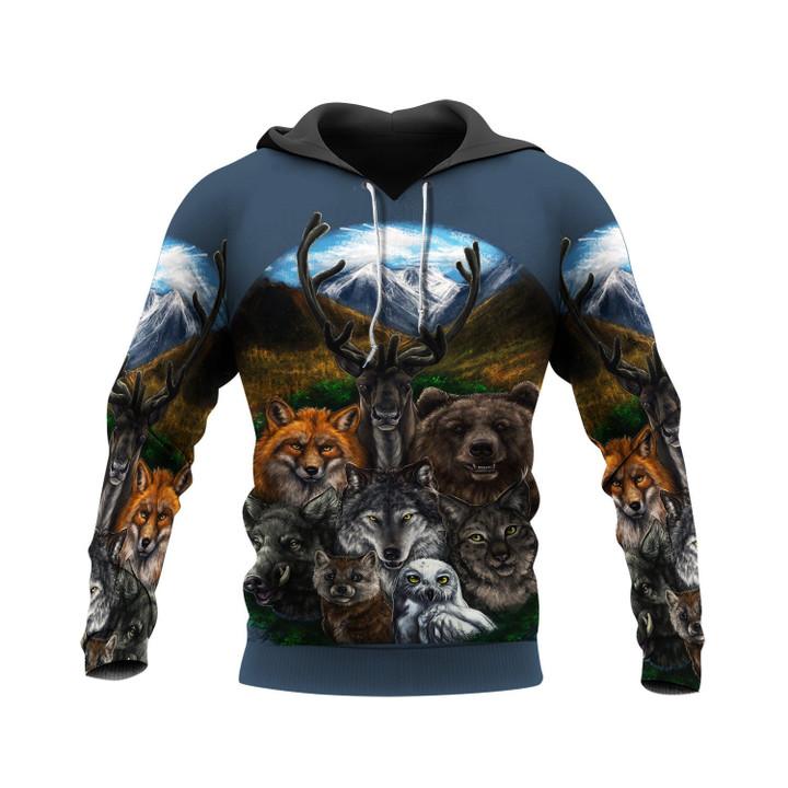 Wolf With Animal Native Hoodie