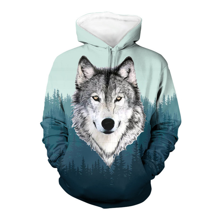GB-NAT00476 Wolf Forest Native 3D Hoodie