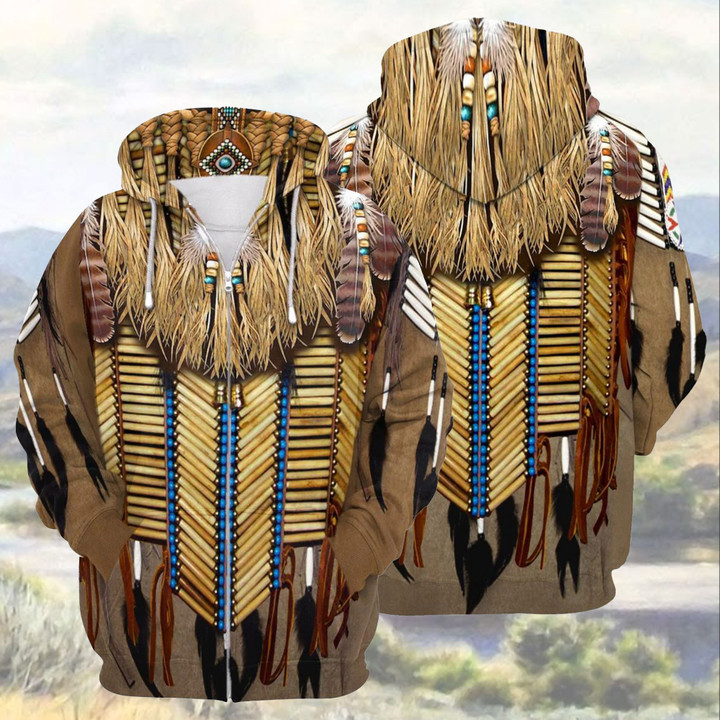 Native American 3D Vignette Zip Hoodie