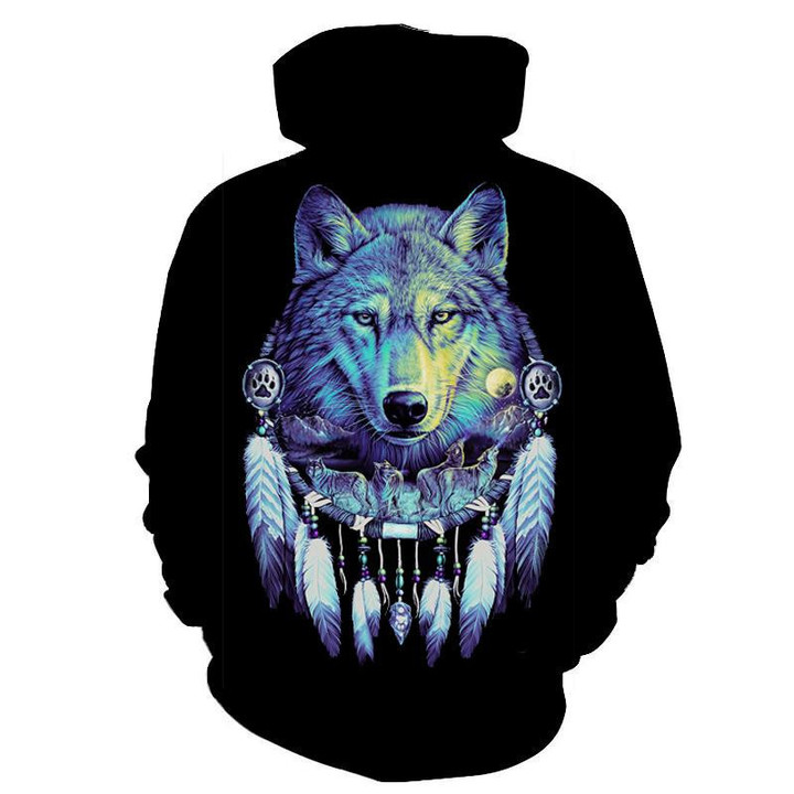 Wolf Dreamcatcher Native American Hoodie 03