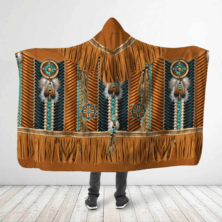 Native American Style 3D All Over Printed - Caramel Hooded Blanket