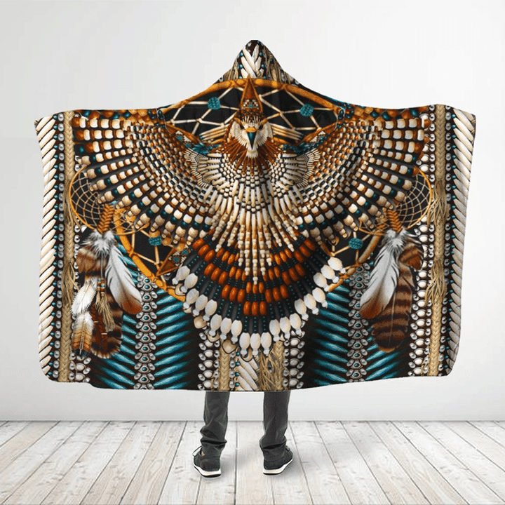 Native American Eagle 3D All Over Printed Bald Eagle King - Hooded Blanket