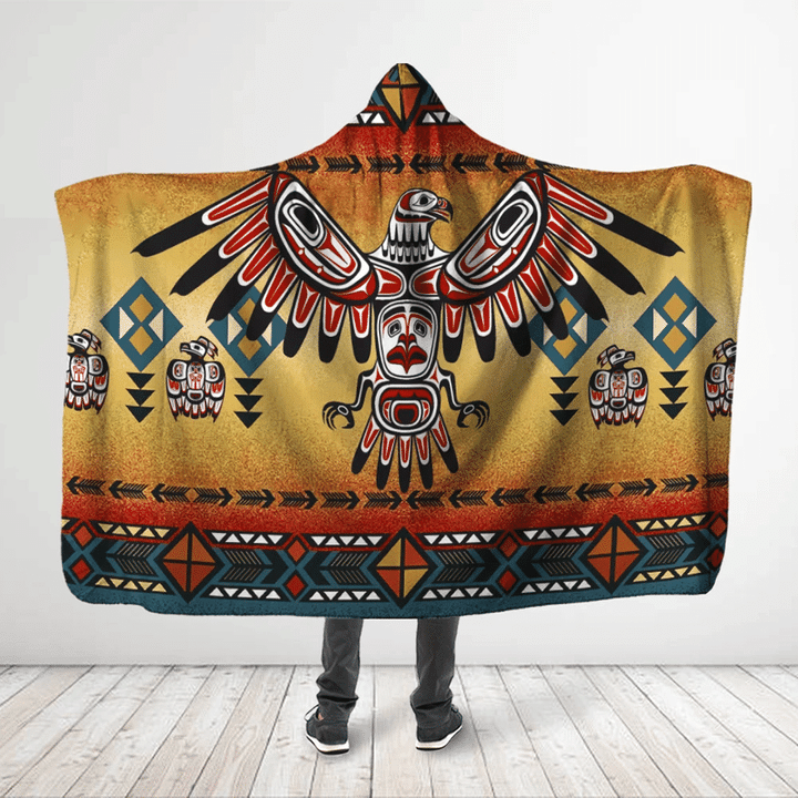 Native American Eagle 3D All Over Printed Ancient Symbol Of Eagle - Hooded Blanket